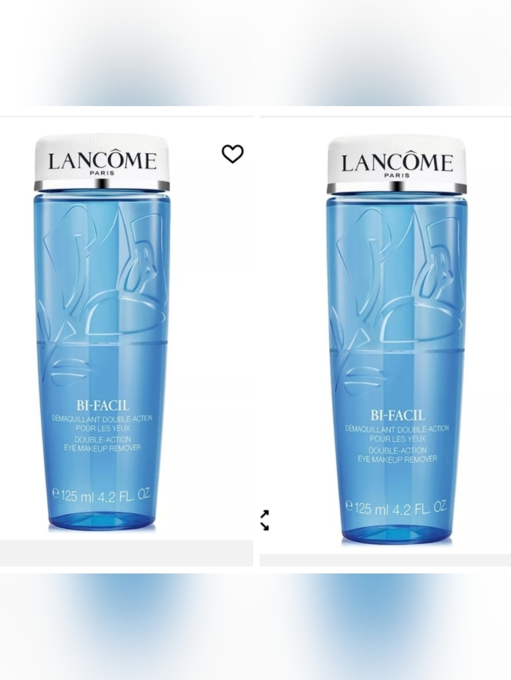 2 Lancome Bi-Facil Double-Action Eye Makeup Remover Qty (2)